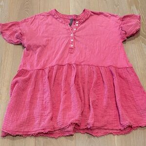 Anthropologie Women’s Size S Pink Ruffled Top